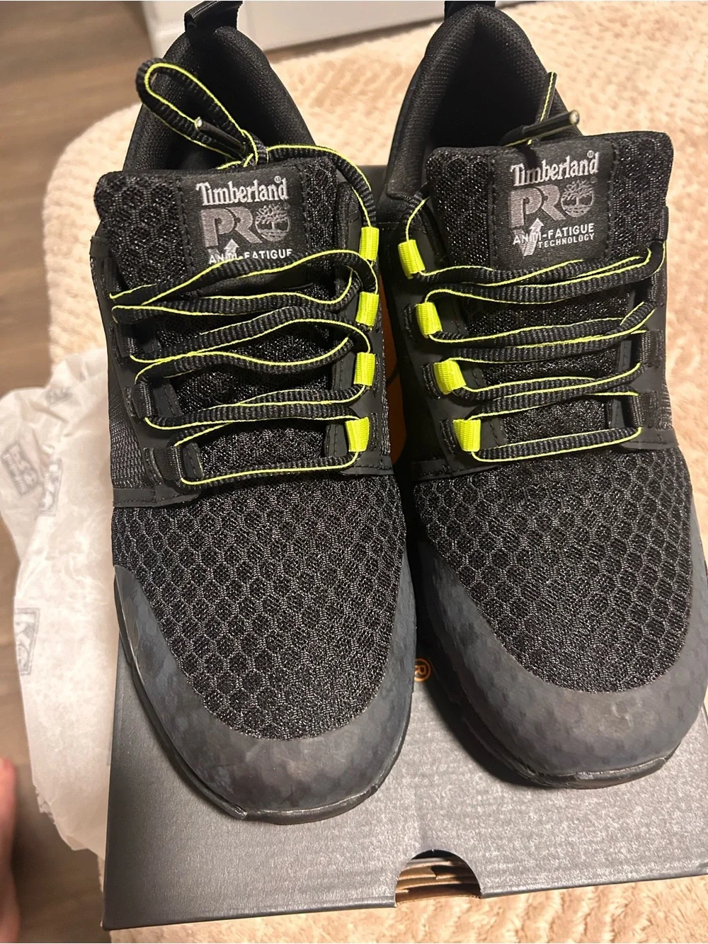 Timberland PRO Radius Composite Safety Toe Sneakers Black Hi-Vis.NEW NEVER WORN